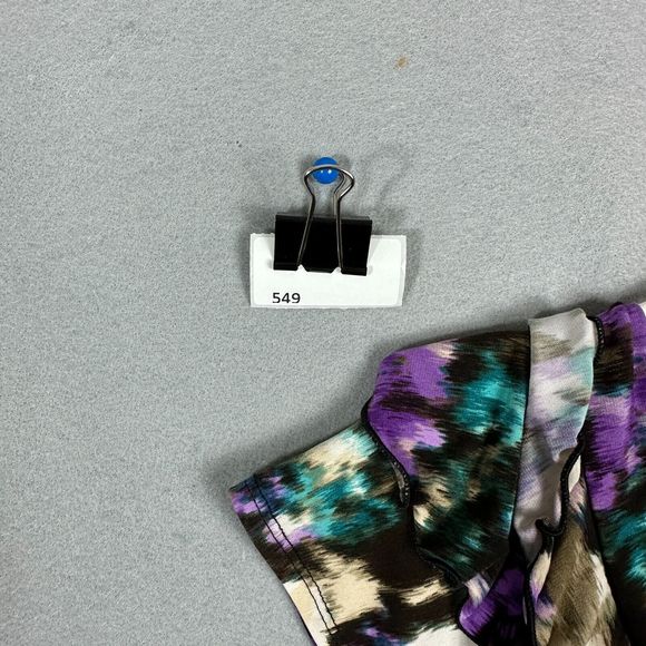 CJ Banks Womens Pullover Flower Purple V Neck Plus Size X - Picture 14 of 14